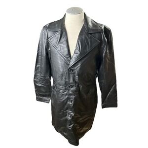 Real Leather Brand men's coat‎ Faux Leather M Black